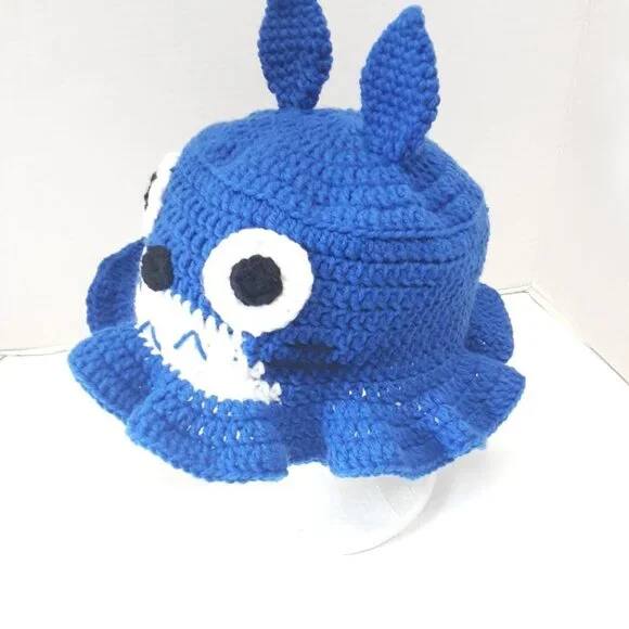 Handmade Chu Totoro Crochet Bucket Hat New - Picture 3 of 8